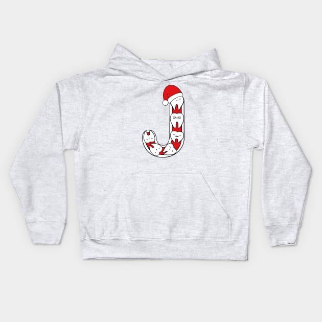 Letter J (Happimola Christmas Alphabet) Kids Hoodie by Happimola